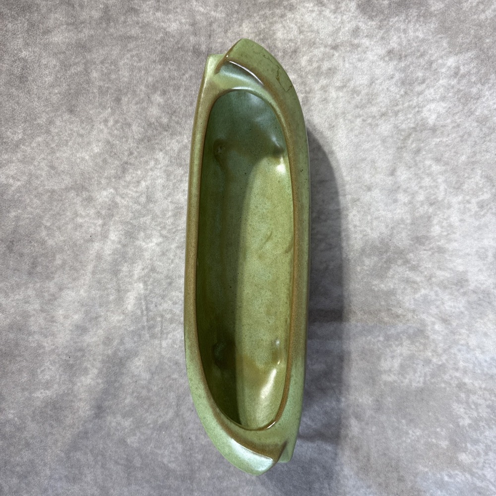 Frankoma Pottery, Model #45 Prairie Green Oblong Footed Planter